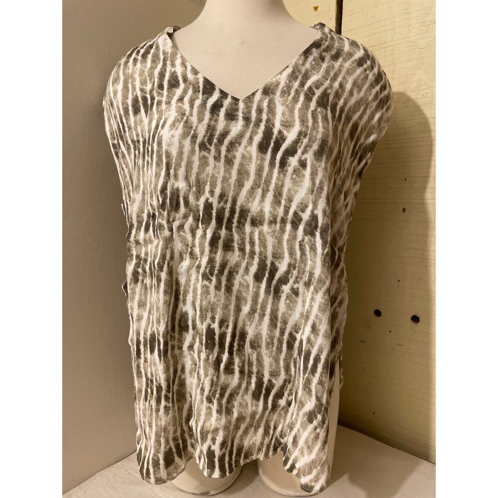 Tribal Women's Size Large‎ Short Sleeve Blouse Print Casual